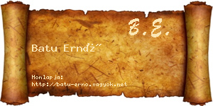 Batu Ernő névjegykártya